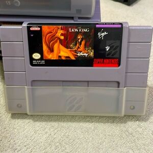 The Lion King Super Nintendo Game and game protector